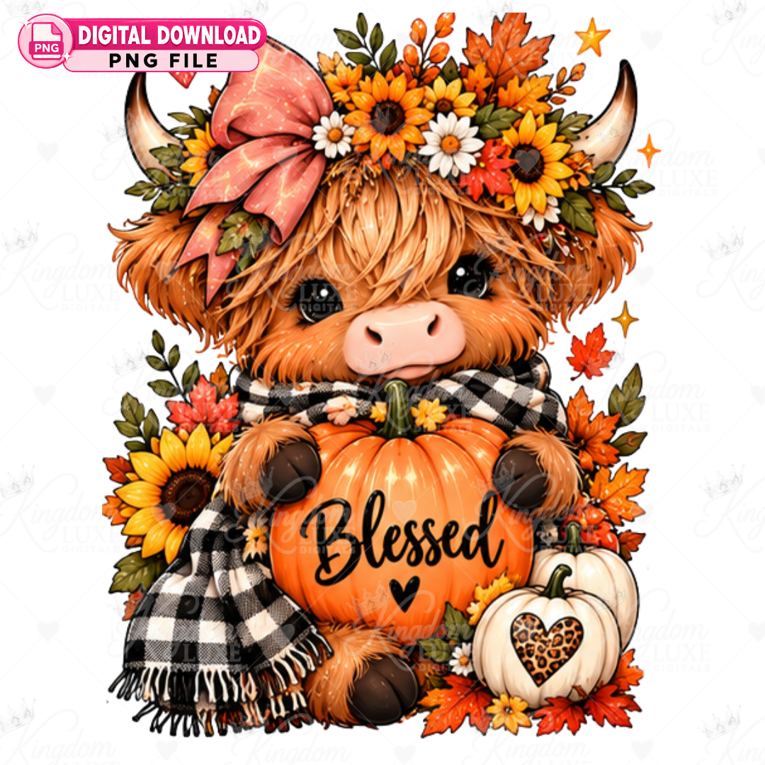 Fall Highland Cows PNG Collection — Christian Fall Digital Designs