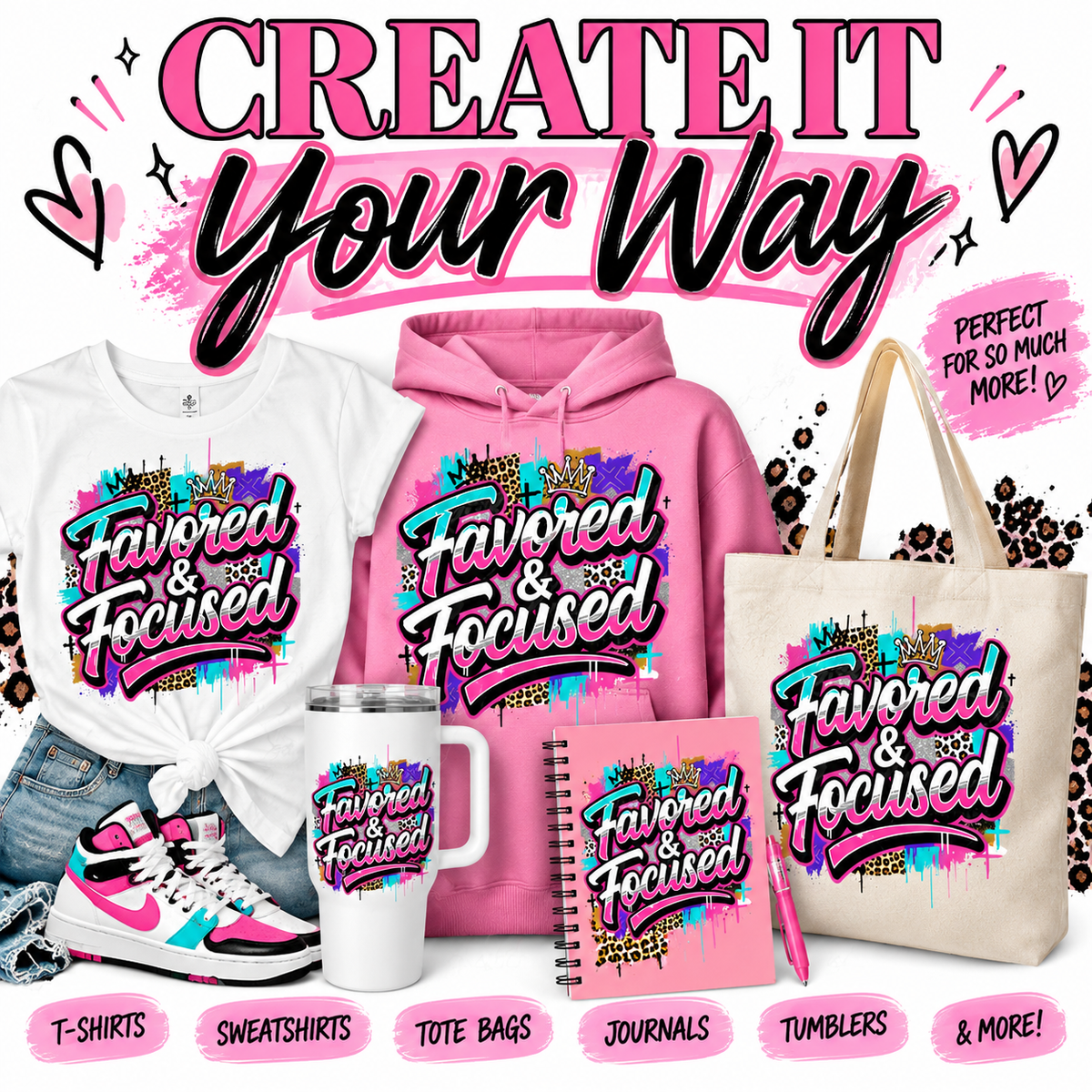 Favored & Focused — Christian PNG Digital Design