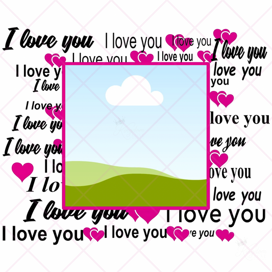Luxury ‘I Love You’ Frame PNG Bundle | Valentine Graphics Set