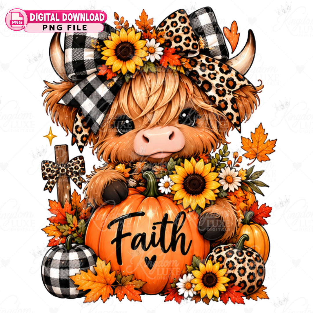 Fall Highland Cows PNG Collection — Christian Fall Digital Designs