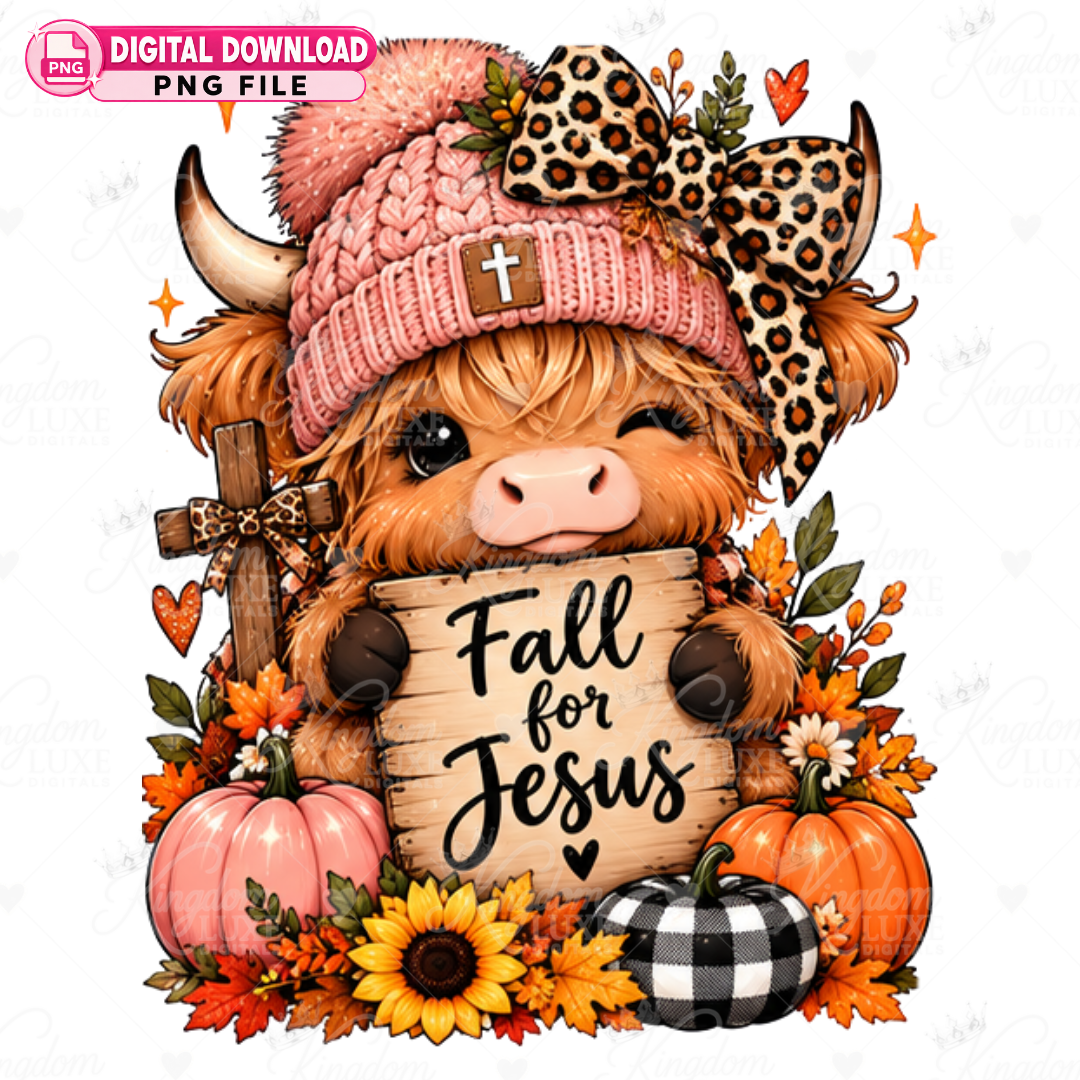 Fall Highland Cows PNG Collection — Christian Fall Digital Designs