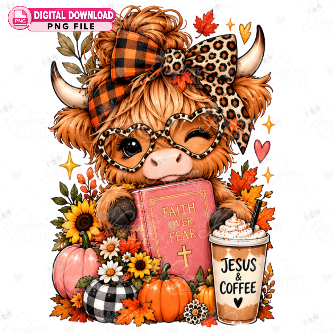 Fall Highland Cows PNG Collection — Christian Fall Digital Designs