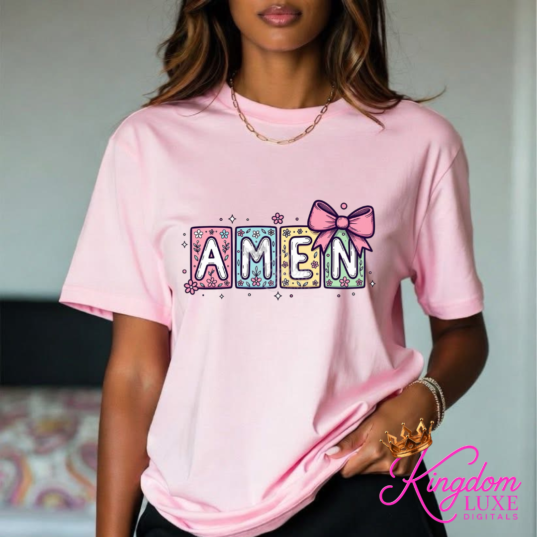 Amen Christian Shirt | Cute Faith Based Shirt | Christian Graphic Tee | Church Outfit Shirt | Inspirational Christian Apparel