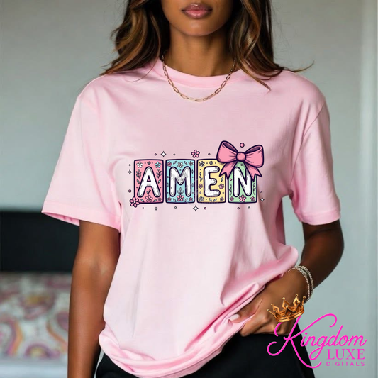 Amen Christian Shirt | Cute Faith Based Shirt | Christian Graphic Tee | Church Outfit Shirt | Inspirational Christian Apparel