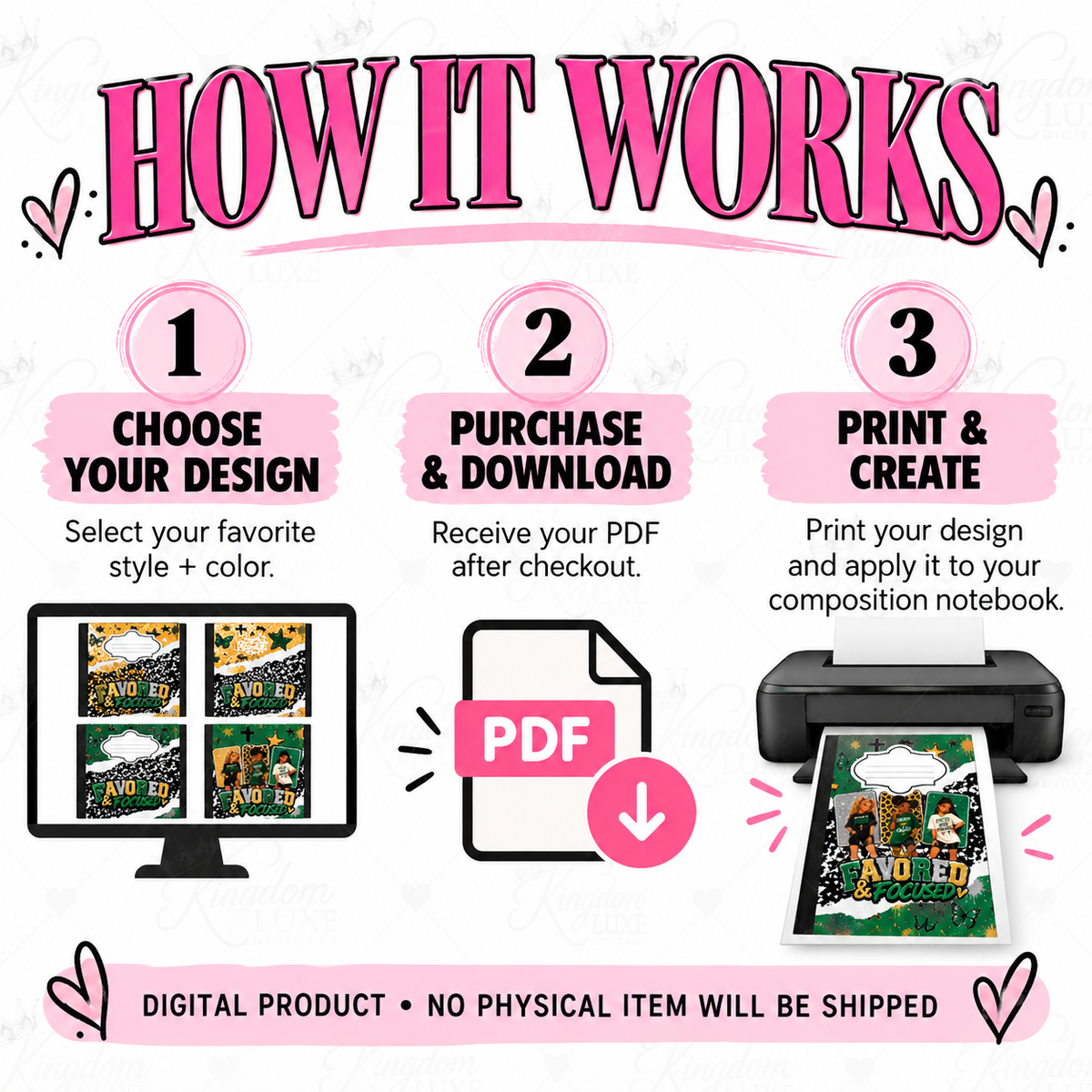 Kingdom Girl Energy — Printable Composition Notebook Cover