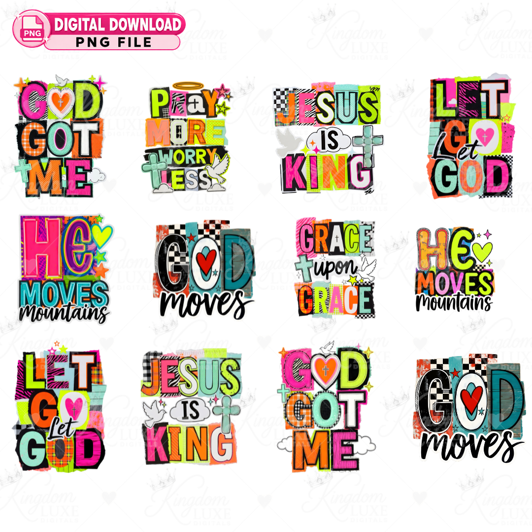 Christian PNG Design Bundle — 22 Designs + Resell Rights