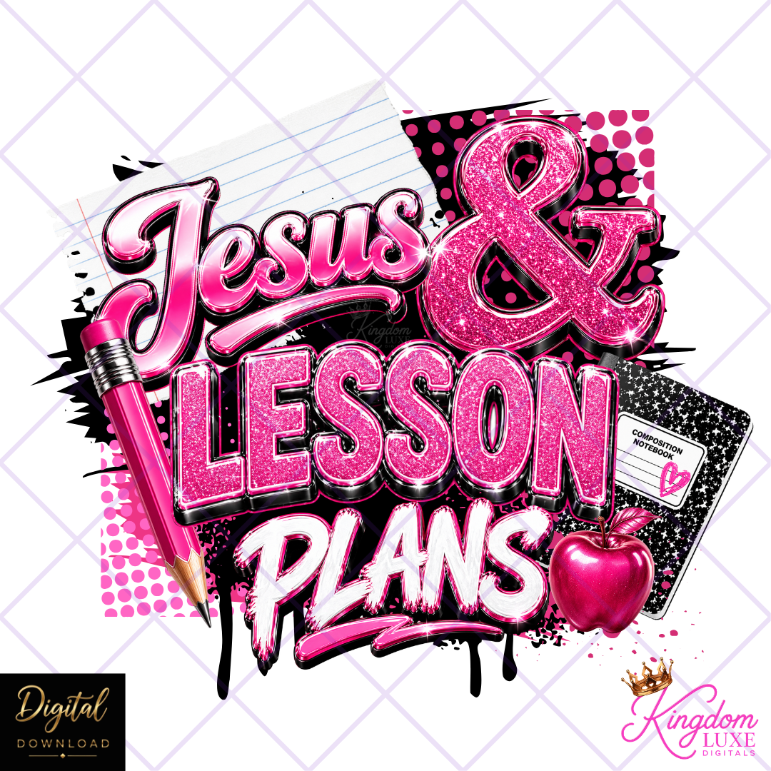 Jesus & Lesson Plans PNG | Christian Teacher Sublimation Design | Faith Based Teacher Graphic | Back to School PNG Download