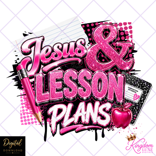 Jesus & Lesson Plans PNG | Christian Teacher Sublimation Design | Faith Based Teacher Graphic | Back to School PNG Download