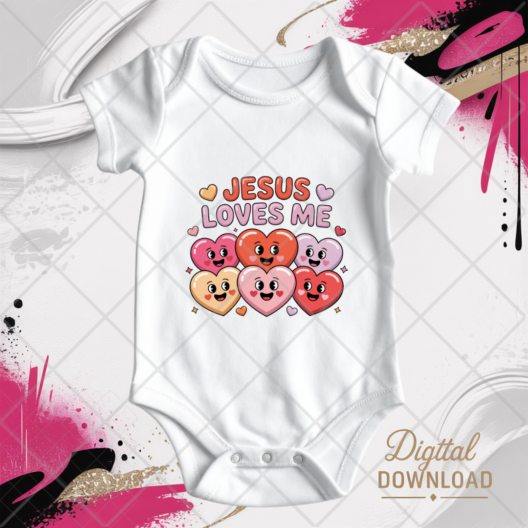 Jesus Loves Me | Christian Valentine Clipart for Kids Digital Download