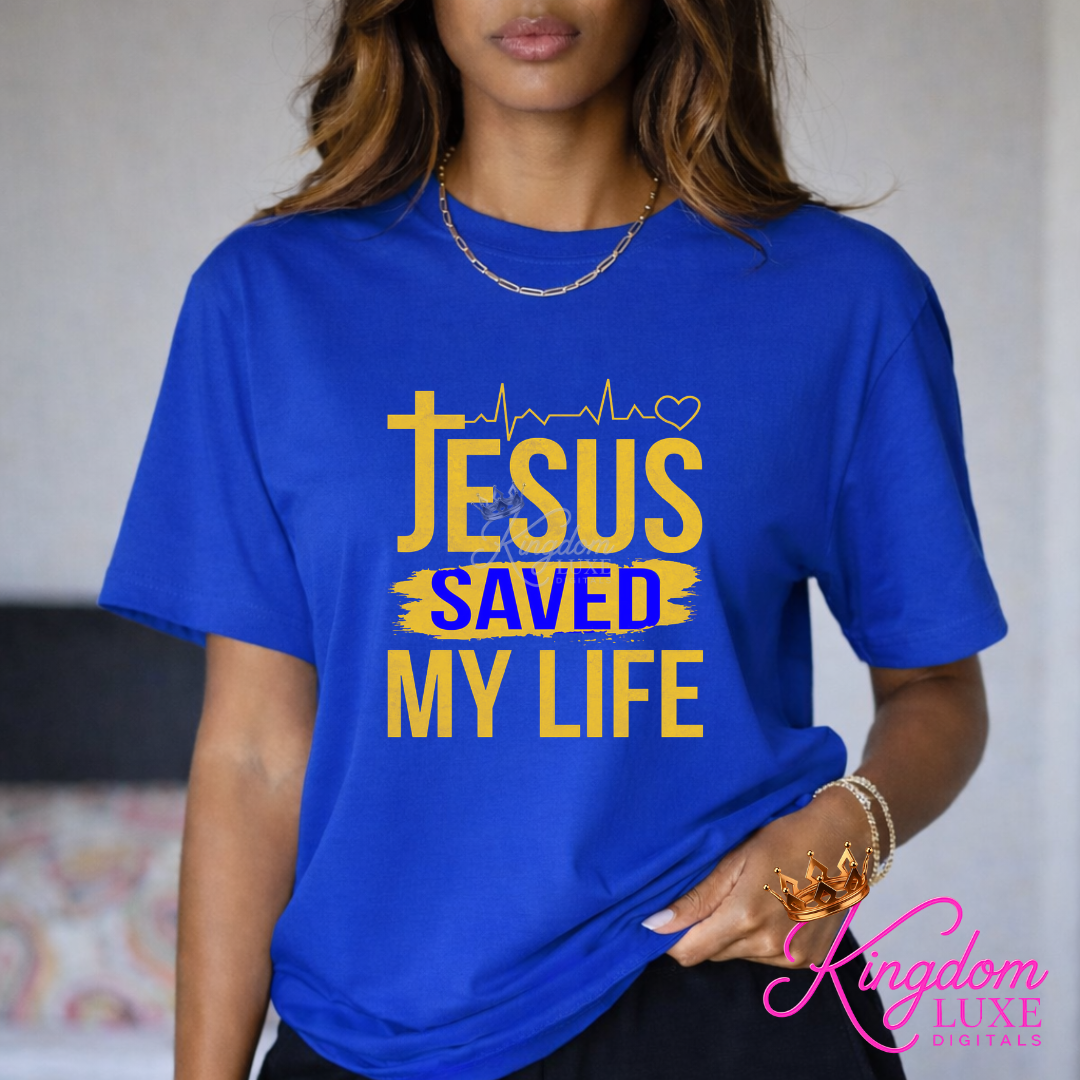 Jesus Saved My Life Shirt | Bold Christian Testimony Tee | Faith Statement Shirt | Christian Graphic Tee | Jesus Saves Appare