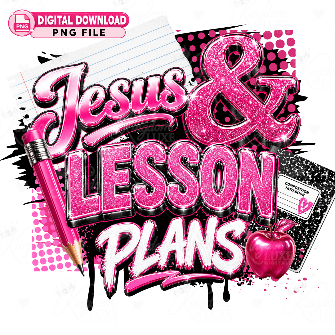 Jesus & Lesson Plans — Christian Teacher PNG Design