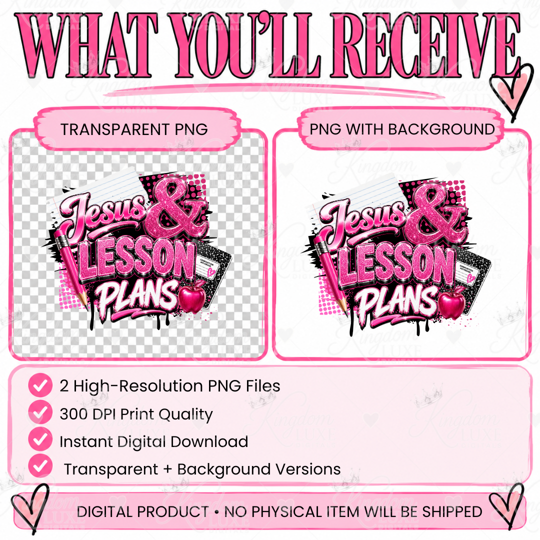 Jesus & Lesson Plans — Christian Teacher PNG Design