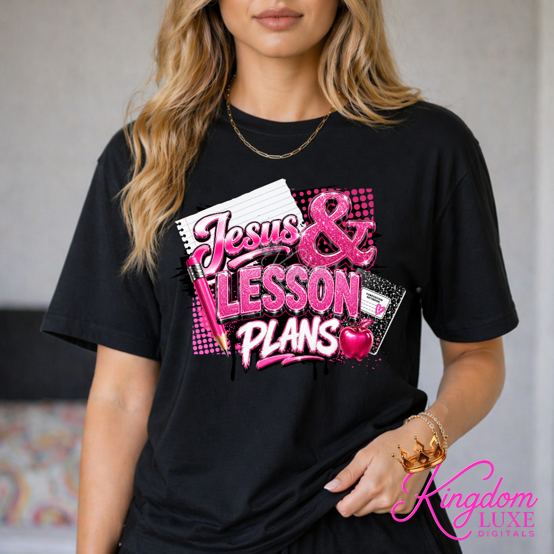 Jesus & Lesson Plans Teacher Shirt | Christian Teacher T-Shirt | Faith Based Educator Tee | Back to School Teacher Apparel