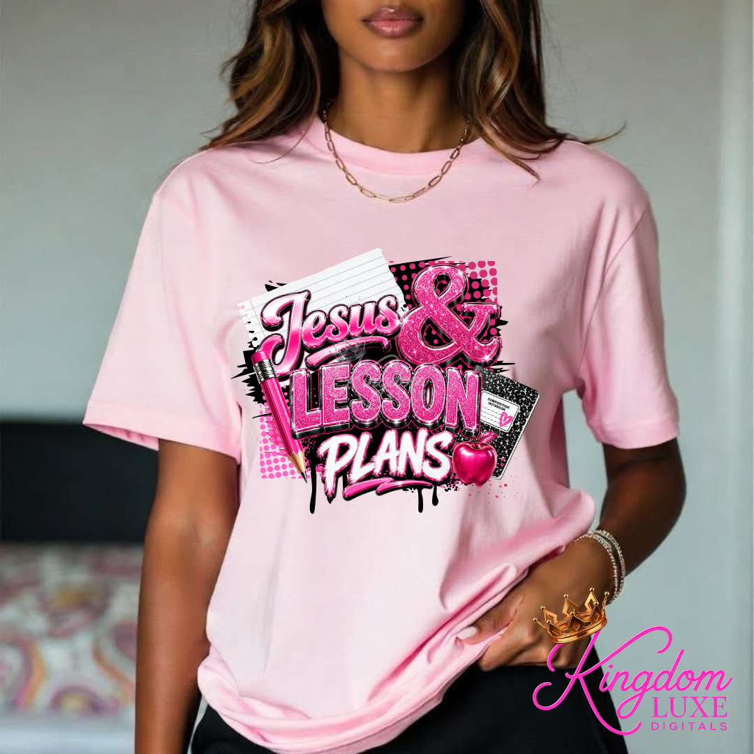 Jesus & Lesson Plans Teacher Shirt | Christian Teacher T-Shirt | Faith Based Educator Tee | Back to School Teacher Apparel