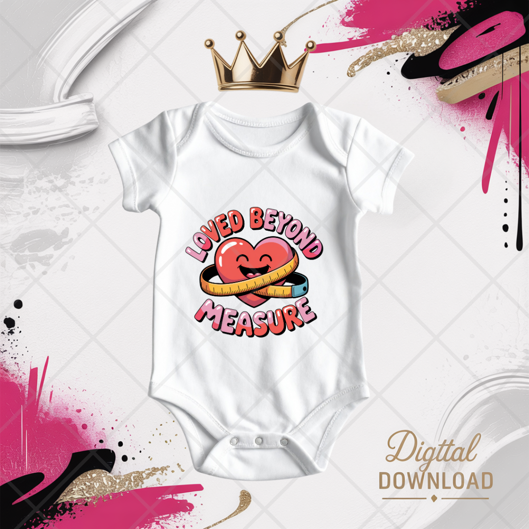 Loved Beyond Measure | Christian Valentine Clipart for Kids Digital Download