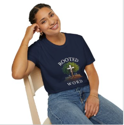 Rooted in the Word T-Shirt (White Text)