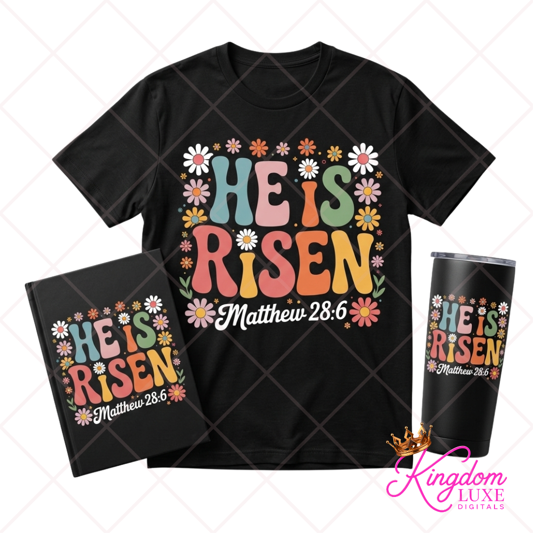 He Is Risen Matthew 28:6 SVG | Free Christian Easter PNG Design