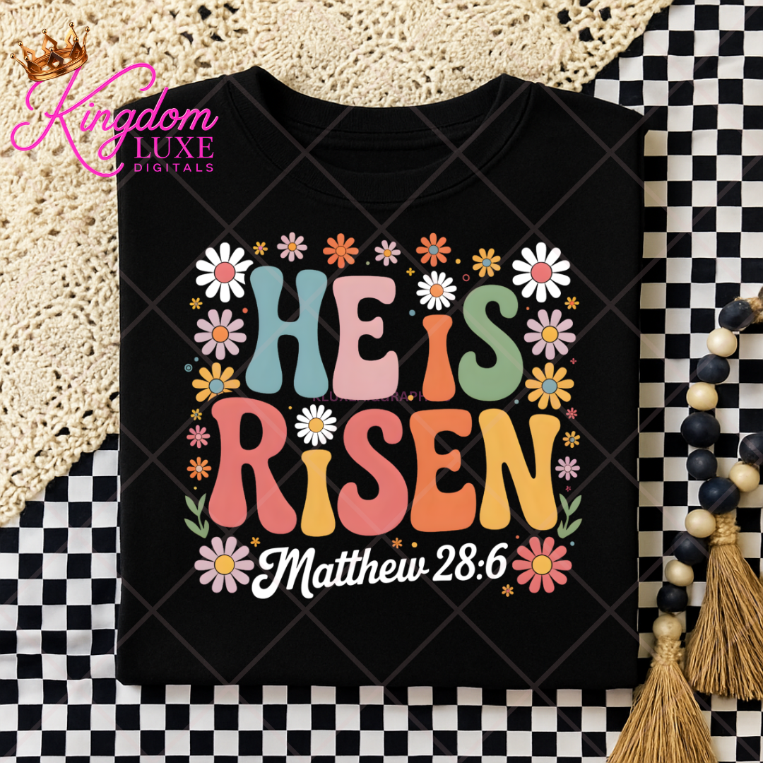 He Is Risen Matthew 28:6 SVG | Free Christian Easter PNG Design